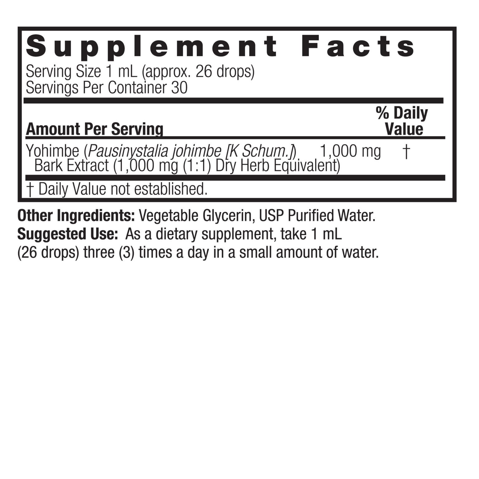 Yohimbe Bark 1oz Alcohol Free - Image 2